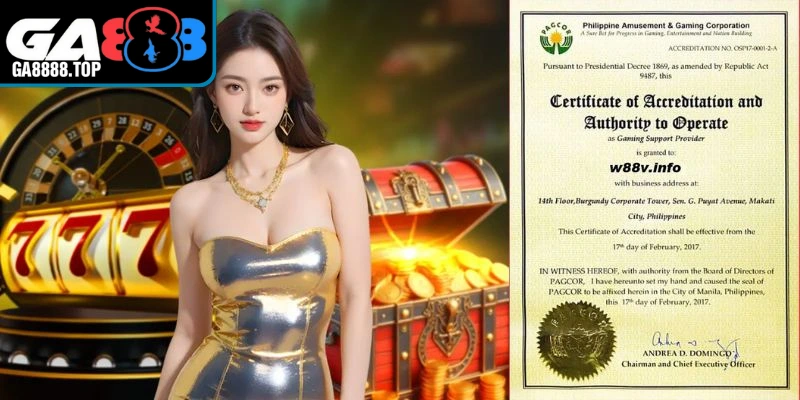 GA888 sở hữu nhiều giấy phép hợp pháp của các tổ chức kiểm định hàng đầu